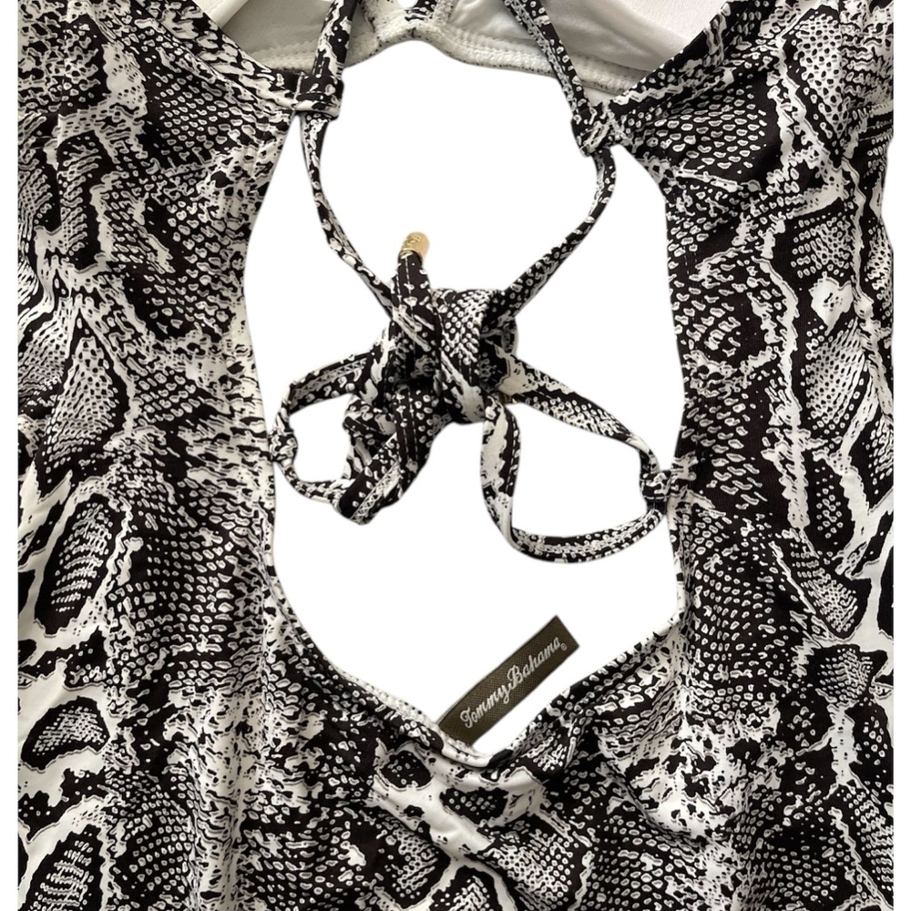 Tommy Bahama One Piece Swimsuit Snake Print Women’s Size 10 Black/White - Picture 6 of 8